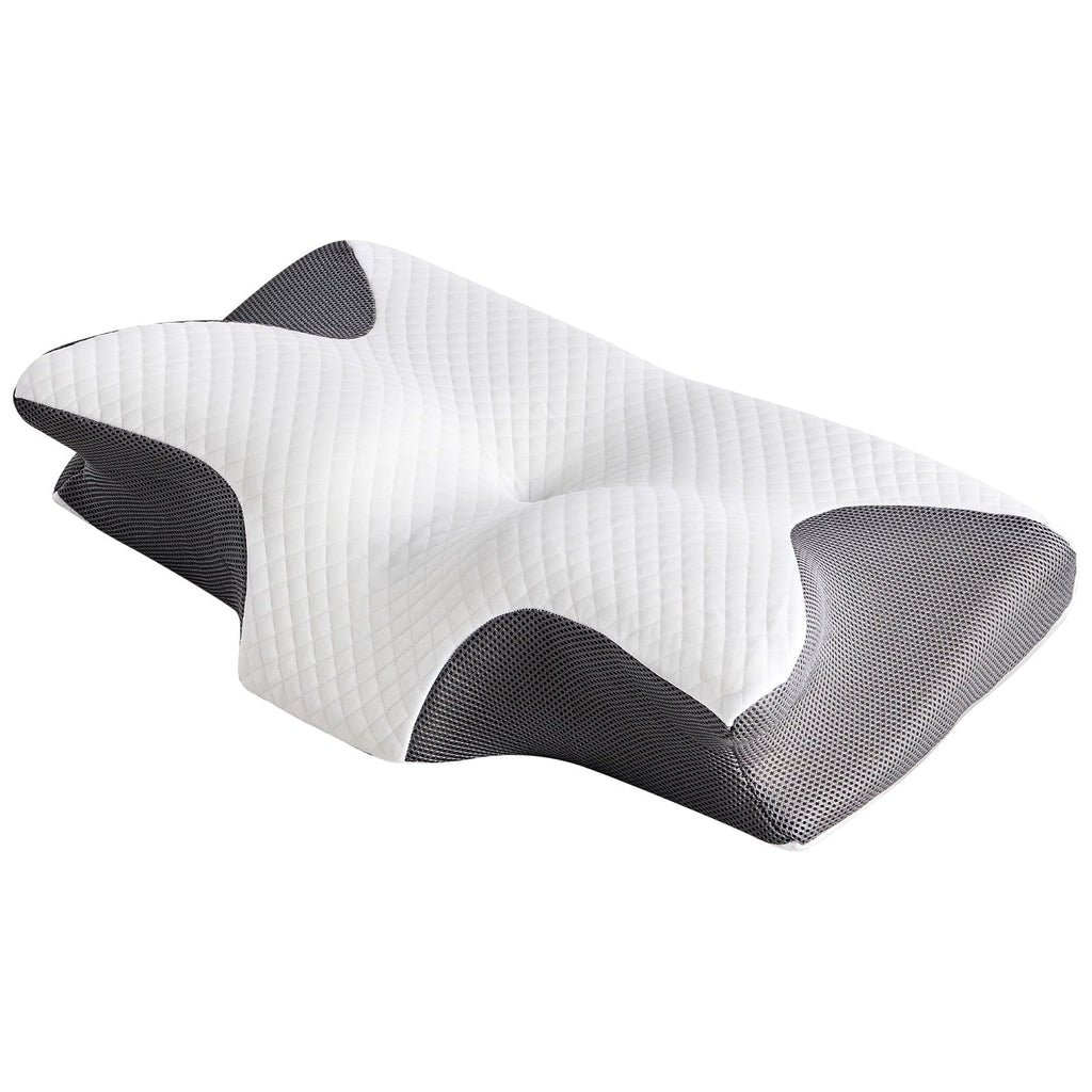 Ergonomic Memory Foam Cervical Pillow for Pain Relief, Ergonomic Side Sleeper Pillow for Orthopedic Contour Support for Bed Sleeping, Memor... - Orthopedic Shredded Foam Bed Pillow Set - Default Title