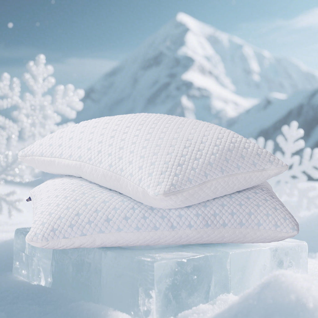Decorative Plump 2-Pack Adjustable Cooling Bed Pillows, Shredded Memory Foam Pillows Set of 2, Standard Queen, Dual Sides - Hotel Quality Plush Sleeping Pillows - Default Title