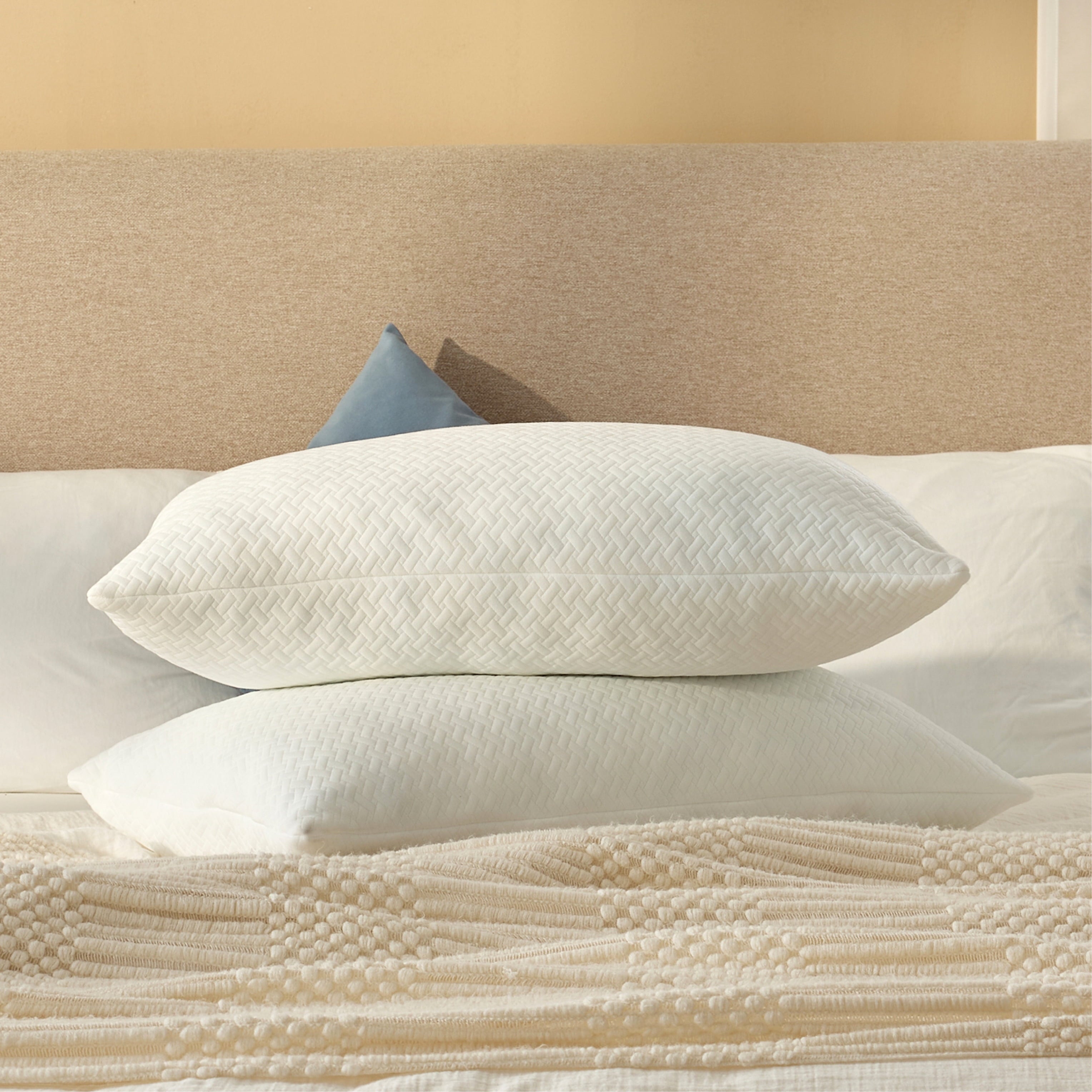 Hotel Collection 2 Pack Bed Pillow, Shredded Gel Memory Foam Pillow, Standard Queen, Medium, Made in USA - Ergonomic Memory Foam Pillow for Neck Pain Support - Default Title