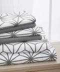 Ultra-Soft Bed Sheets Full Gray Texture/Embroidery 1500 Thread Count Microfiber - Luxury Bed Sheet Set with Deep Pockets - Default Title
