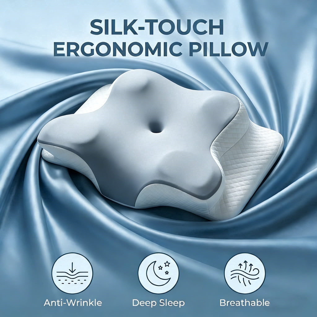 Ergonomic Memory Foam Memory Foam Contour Pillows - Neck Pain Relief, Orthopedic Cervical, Breathable Washable Cover - Decorative Throw Pillow Cushion for Sofa & Bed - Default Title