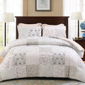 All-Season 3-Piece Patchwork King Size Comforter Set, Microfiber Bedding Down Alternative Comforter for All Seasons with 2 Pillo... - Cloud-Like Soft Lightweight Bed Comforter - Default Title