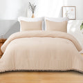 Heavyweight Warmth Boho Pom Pom Ball Fringe King Size Comforter Set, 3 Pieces Beige Lightweight Down Alternative Bedding Comforter Sets ... - Cloud-Like Soft Lightweight Bed Comforter - Default Title