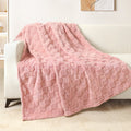 Lightweight Warm Fleece Throw Blanket for Couch, Super Soft Warm Lightweight Checkered Pattern Blanket for All Seasons, Pink, 50"x60" - Cozy Fleece Throw Blanket for Couch & Bed - Default Title