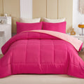 Luxurious Quilted Lightweight Reversible 3-Piece Comforter Set All Seasons, Down Alternative Comforter with 2 Pillow Shams, Queen Size,... - Hypoallergenic Ultra-Fluffy Quilt for Winter - Default Title