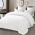 All-Season Queen Comforter Set White, 3-Piece Solid Comforter Duvet Insert with Corner Tabs, Lightweight Bedding Down Alternativ... - Hypoallergenic Ultra-Fluffy Quilt for Winter - Default Title