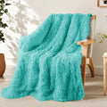 Decorative Knitted Fuzzy Faux Fur Throw Blanket, Reversible Shaggy Sherpa Fleece Blankets,Fluffy Plush Warm Throws for Couch, Bed, 50x60... - Cozy Fleece Throw Blanket for Couch & Bed - Default Title