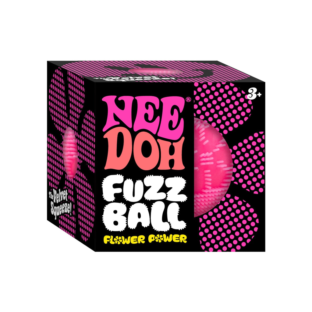Fuzzy Flocked NeeDoh Fuzz Ball Flower Power | Signature Elm Point - Shaggy Tactile Ribbed Stress Relief Toy Detail