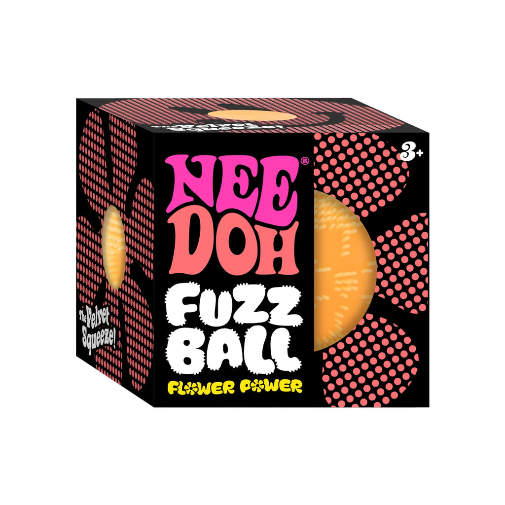 Fuzzy Flocked NeeDoh Fuzz Ball Flower Power | Signature Elm Point - Shaggy Tactile Ribbed Stress Relief Toy Detail