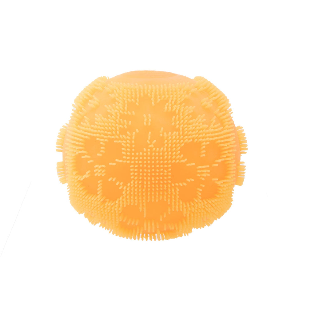 Fuzzy Flocked NeeDoh Fuzz Ball Flower Power | Signature Elm Point - Shaggy Tactile Ribbed Stress Relief Toy Detail