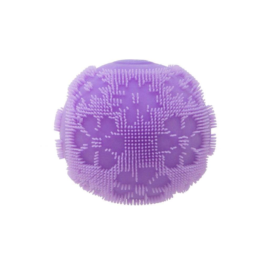 Fuzzy Flocked NeeDoh Fuzz Ball Flower Power | Signature Elm Point - Shaggy Tactile Ribbed Stress Relief Toy Detail