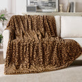 Lightweight Warm Leopard Print Throw Blanket Soft Cozy Fluffy Plush Cheetah Print Blanket for Home Decor,50"x60",Brown - Cozy Fleece Throw Blanket for Couch & Bed - Default Title