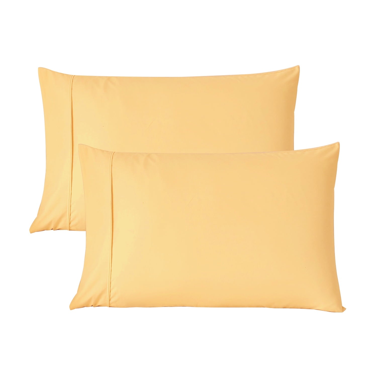 Decorative Plump Solid Print Pillow Cases, King, Beige, 2-Pieces - Ergonomic Memory Foam Pillow for Neck Pain Support - Default Title