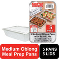 Whimsical Doughnut Aluminum Meal Prep Pan with Lids, 5 Count - Playful Star & Heart Shaped Geometric NeeDoh - Default Title