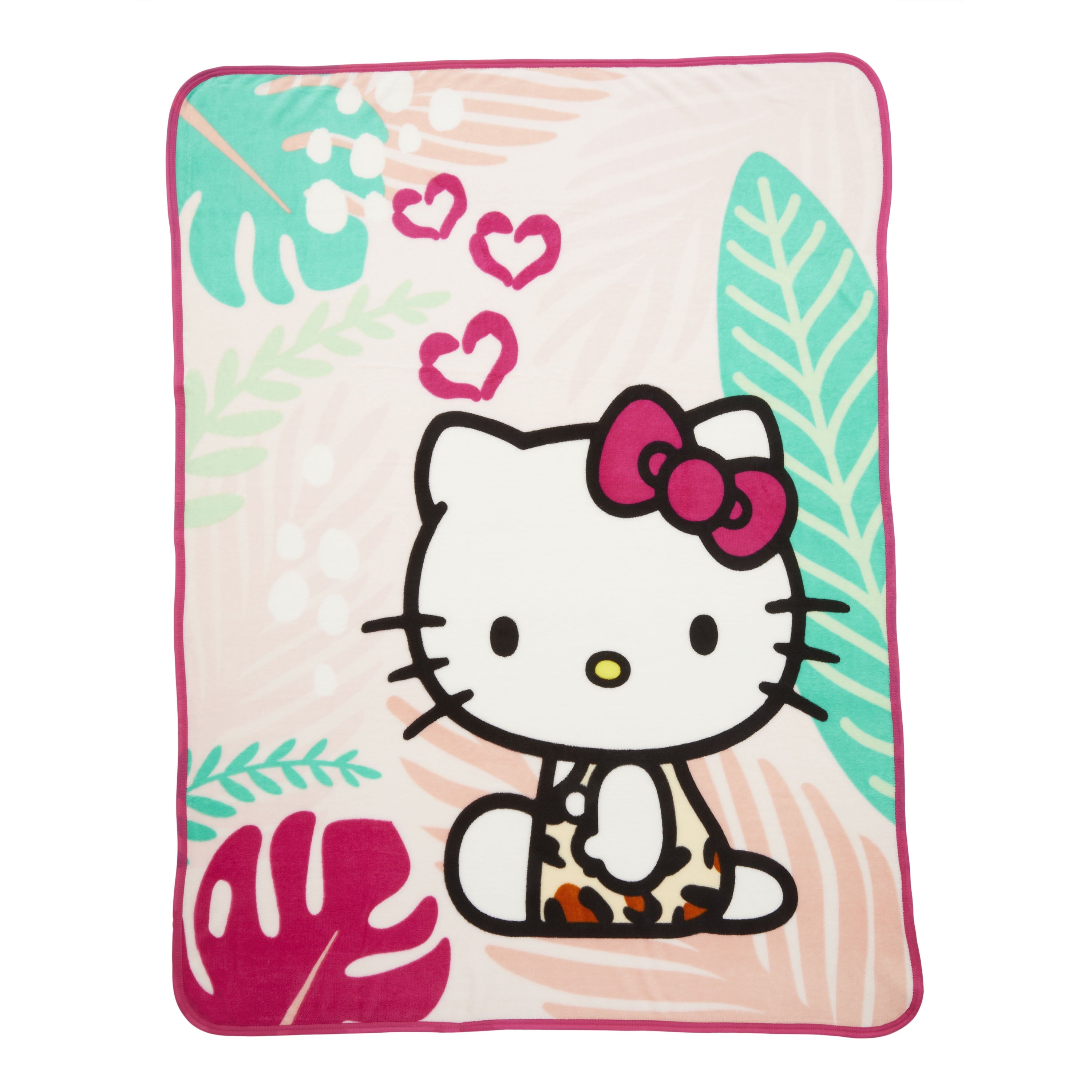 Lightweight Warm Kids Pink White Print Fleece Throw Blanket, 46 x 60 - Lightweight Plush Warm Blanket for All Seasons - Default Title