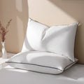 Orthopedic Support Feather Down Pillows Set of 2, Medium Firm Hotel Bed Pillow 2 Pack, Queen Size, 20 x 30 in. - Ergonomic Memory Foam Pillow for Neck Pain Support - Default Title
