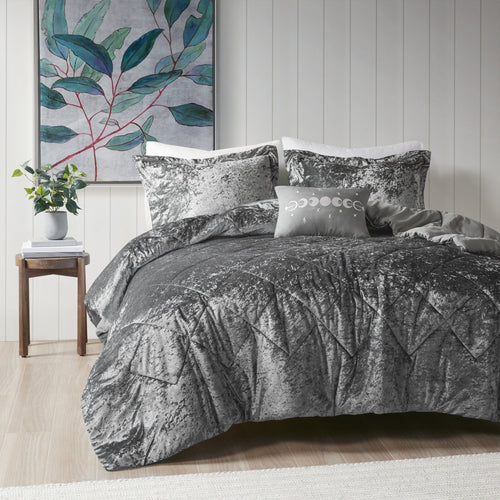 All-Season King/Cal King Size Comforter Sets, Velvet Bedding Comforter Set for All Seasons, Grey Bedding Set with Decor Pillow, ... - Luxurious Quilted Duvet Cover Set - Default Title