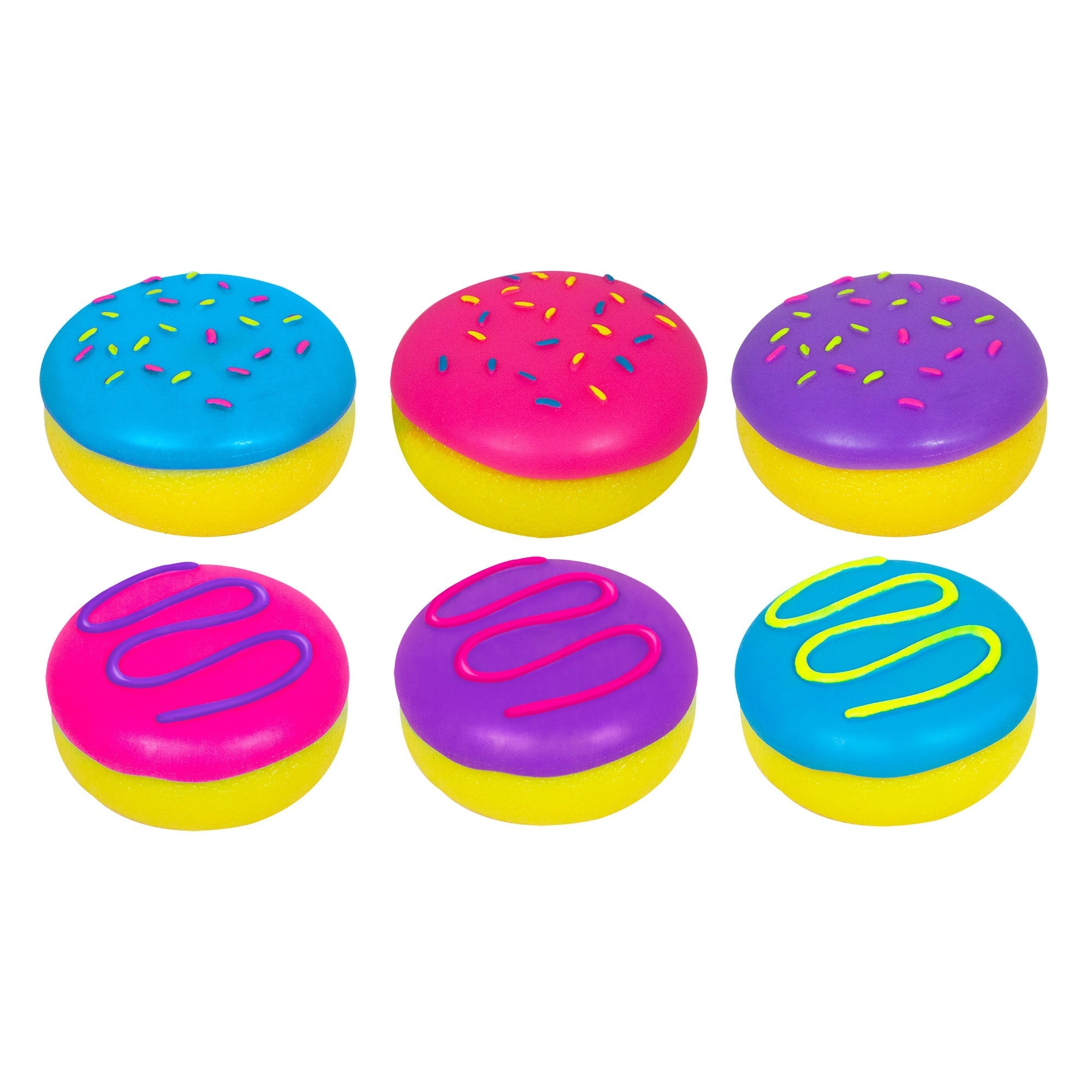 Fun Food Fidget Jelly Dohnut NeeDoh | Signature Seaside Lane - Playful Star & Heart Shaped Geometric NeeDoh Detail