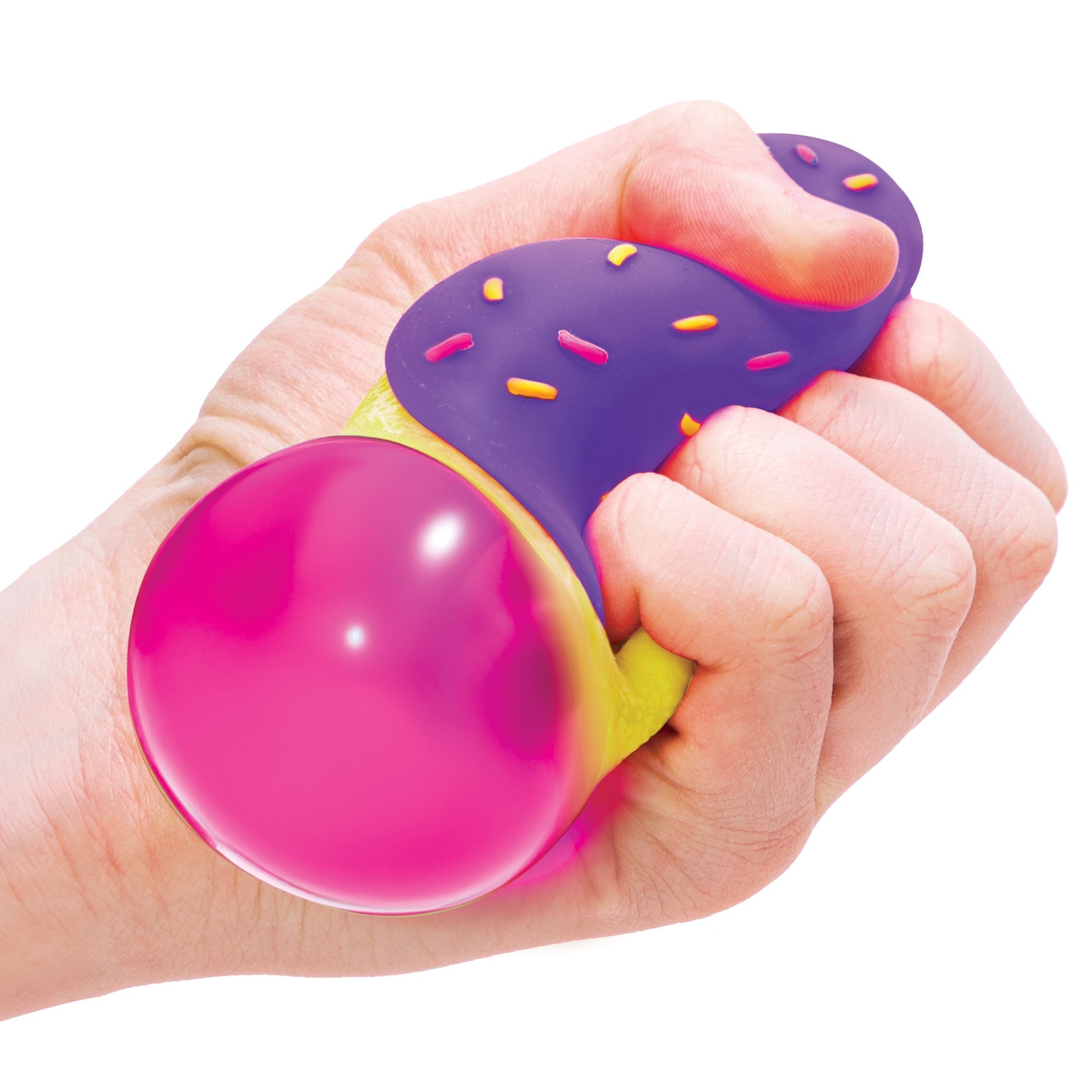Fun Food Fidget Jelly Dohnut NeeDoh | Signature Seaside Lane - Playful Star & Heart Shaped Geometric NeeDoh Detail