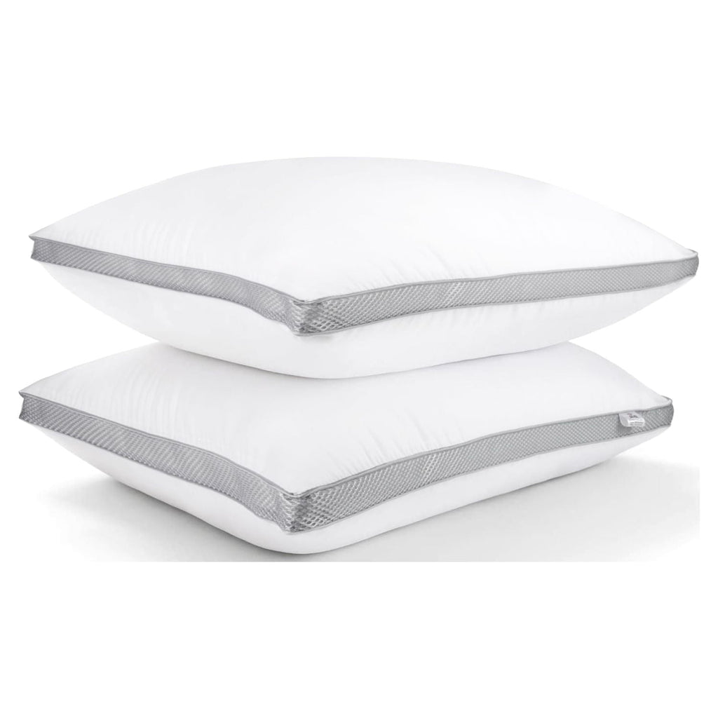 Hotel Collection 2 Pack Cotton Down Alternative Pillows,Queen Size Bed Pillows Gusseted Hypoallergenic - Orthopedic Shredded Foam Bed Pillow Set - Default Title