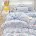 Hypoallergenic Cloud 3-Piece Blue Plaid Pink Bows Comforter Full Set , Cute Soft Bedding Set for Kids Adults - Hypoallergenic Ultra-Fluffy Quilt for Winter - Default Title