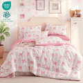 Hypoallergenic Cloud Pink Bowknot Girls Comforter Set Twin Size, 3 Pieces Bows Princess Style Bedding Set for Girls for All Season - Hypoallergenic Ultra-Fluffy Quilt for Winter - Default Title