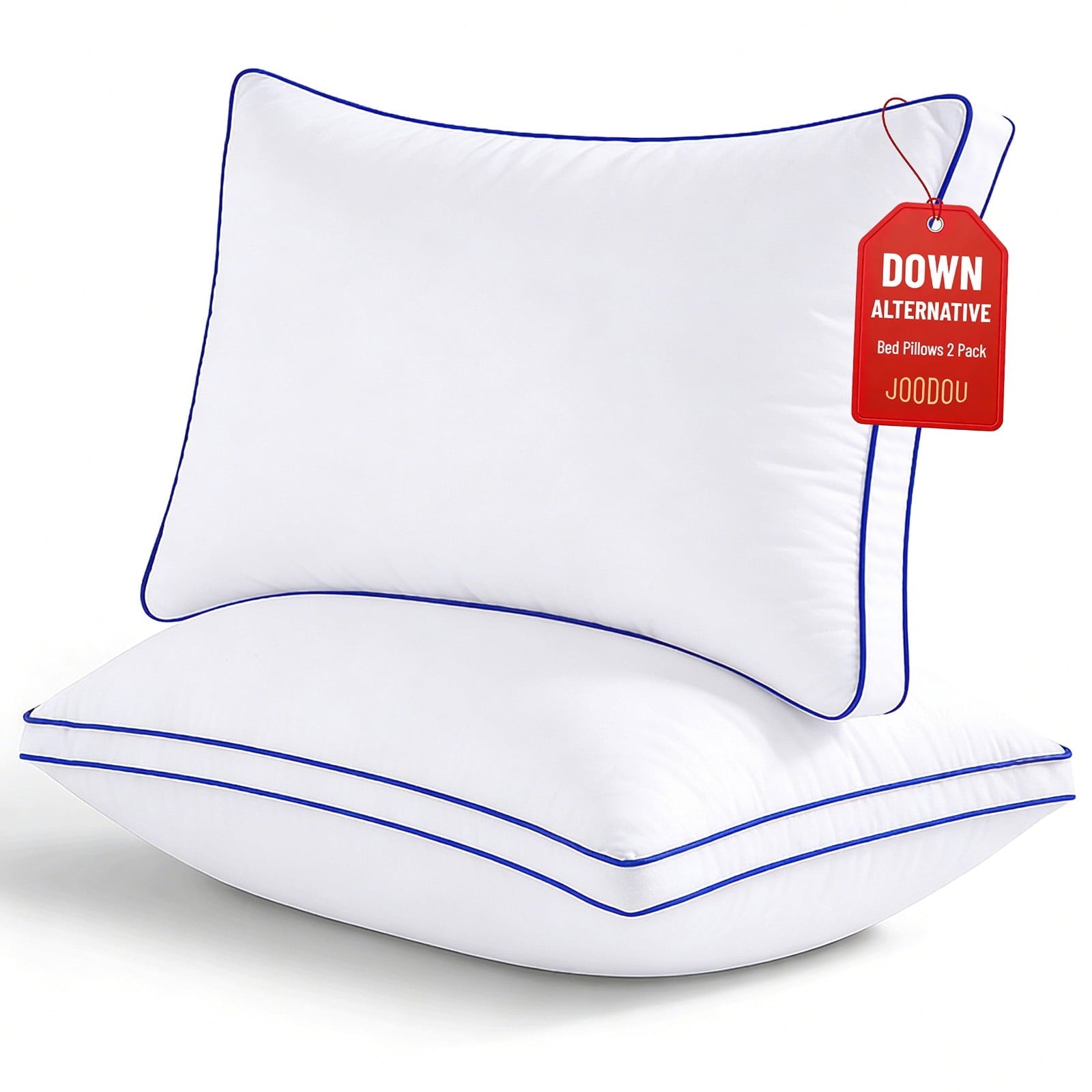 Ergonomic Memory Foam Pillows Queen Size Set of 2 Bed Pillows 2 Pack Down Alternative Hotel Pillows for Side Sleepers and Back Sleepers Gus... - Ergonomic Memory Foam Pillow for Neck Pain Support - Default Title