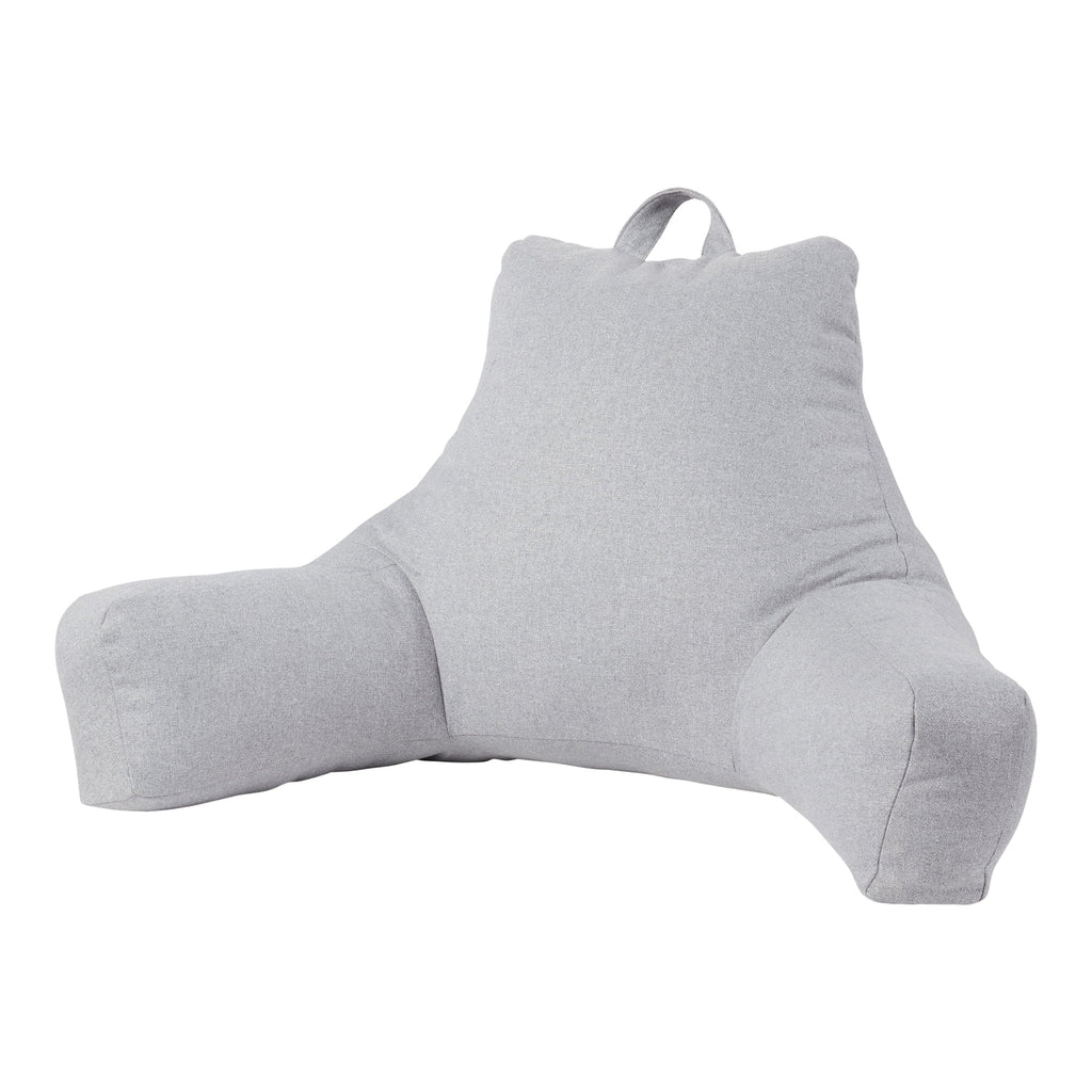 Orthopedic Support Jumbo Cement Gray Polyester Bed Rest Pillow - Decorative Throw Pillow Cushion for Sofa & Bed - Default Title