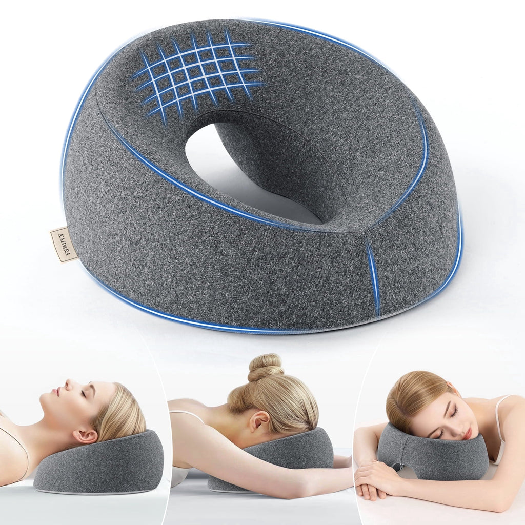 Decorative Plump Face Down Pillow Massage Headrest for Bed, Memory Foam Pillow Face Cradle Support for Stomach Sleepers, Eye Post-Surg... - Decorative Throw Pillow Cushion for Sofa & Bed - Default Title