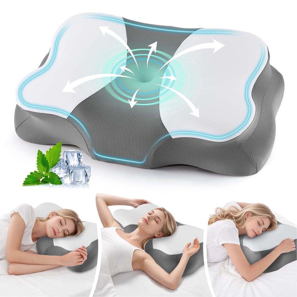 Orthopedic Support Memory Foam Cervical Pillow for Sleeping Support - Orthopedic Bed Pillow for Neck, Shoulder Pain Relief, Adults, Side... - Decorative Throw Pillow Cushion for Sofa & Bed - Default Title