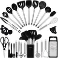 Premium Silicone Kitchen Utensil Set-Silicone Cooking Utensils-33 Kitchen Gadgets & Spoons for Nonstick Cookware-Silicone and Stainles... - Durable Turner & Ladle Utensil Set for Home Chefs - Default Title