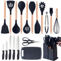 Ergonomic Cooking Kitchen Utensils Set- 19 Pcs Silicone Cooking Utensils Set for Nonstick Cookware-Silicone Spatulas Set, Kitchen Gadge... - Heat-Resistant Silicone Cooking Spatula Turner - Default Title