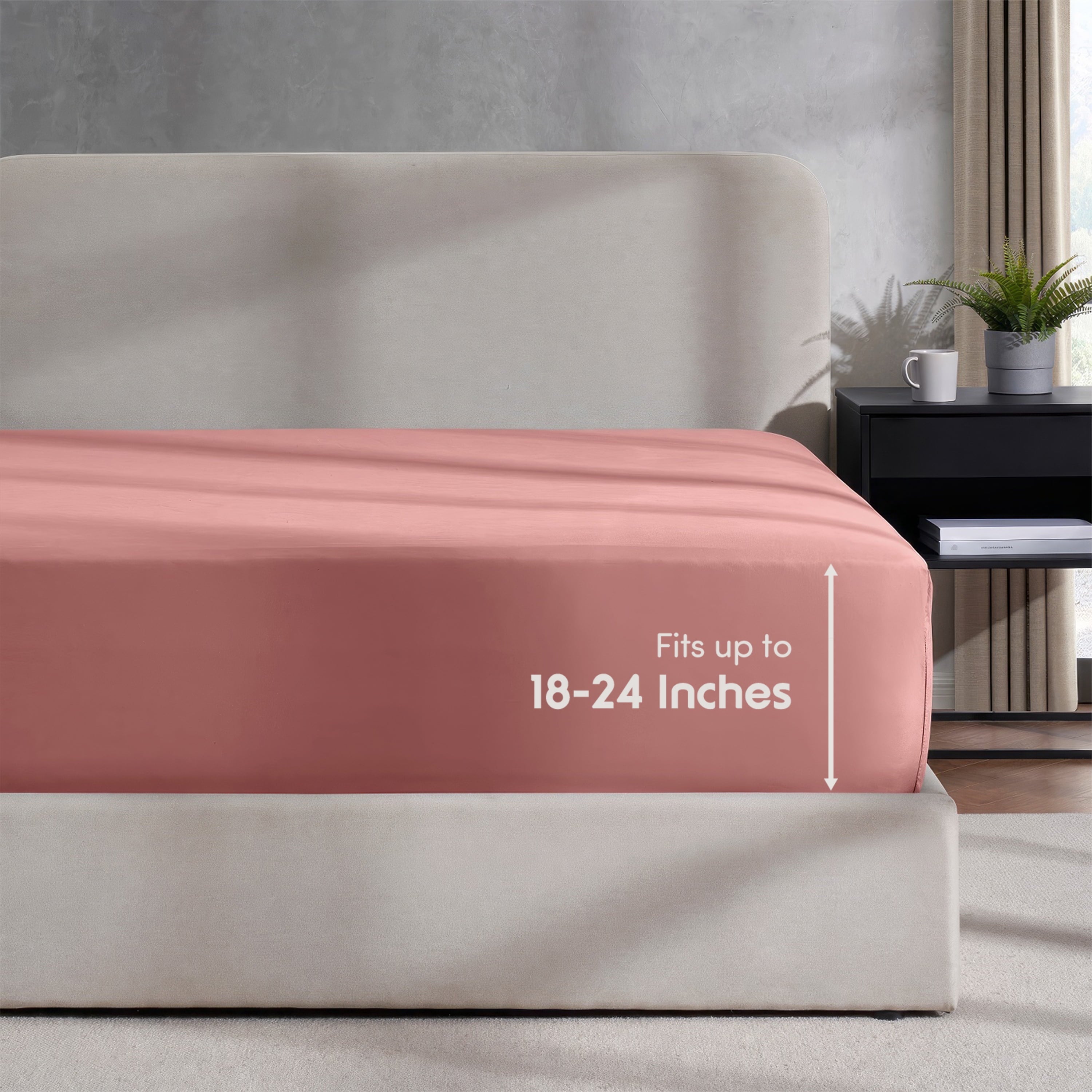 Ultra-Soft Extra Deep Pocket Twin XL Fitted Sheet Only, Fits 18" to 24" Mattress, Soft Microfiber Fitted Bed Sheet, Pink Clay - Breathable Egyptian Cotton Flat & Fitted Sheets - Default Title