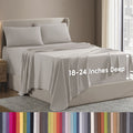 Wrinkle-Resistant Extra Deep Pocket Full Sheets Set, 4 Piece, Fits 18"-24" Mattress, Breathable & Extra Soft Bed Sheets, Linen - Luxury Bed Sheet Set with Deep Pockets - Default Title