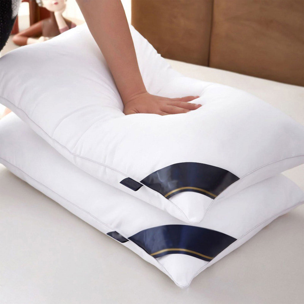 Decorative Plump 2Pcs Soft Feather Velvet Down Pillow Standard Size, Hotel-grade Feather Pillow for Sleeping, Skin-friendly Cotton Fab... - Hotel Quality Plush Sleeping Pillows - Default Title