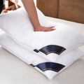 Decorative Plump 2Pcs Soft Feather Velvet Down Pillow Standard Size, Hotel-grade Feather Pillow for Sleeping, Skin-friendly Cotton Fab... - Hotel Quality Plush Sleeping Pillows - Default Title