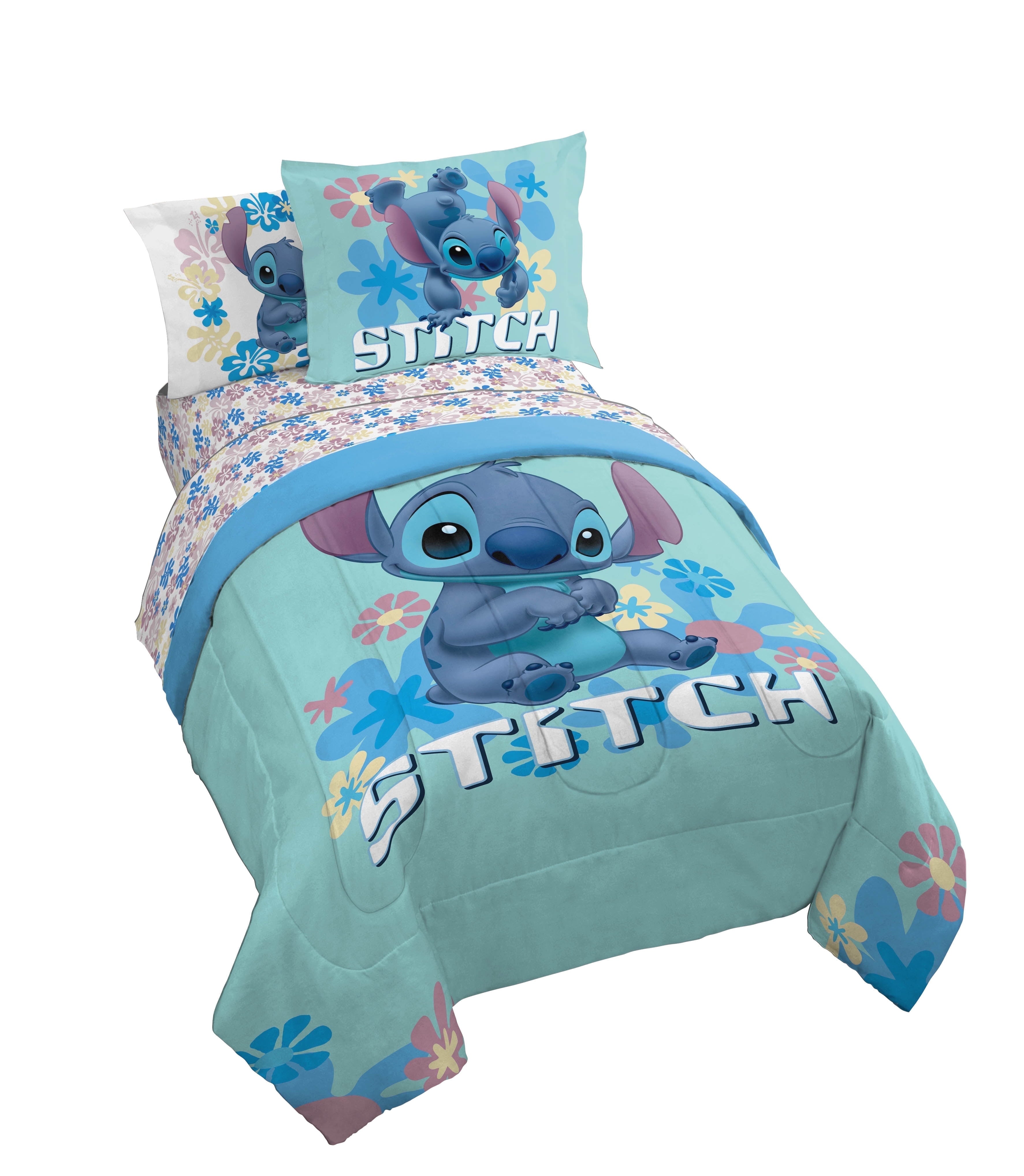 All-Season Lilo and Stitch Sweet Stitch 5 Piece Twin Size Kids Comforter Set with Sham - Super Soft Bed Set for Kids - Cloud-Like Soft Lightweight Bed Comforter - Default Title