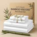 Breathable Luxury Lux Decor 100% Organic Viscose - 4 Piece Ultra-Soft Luxury Cooling Bed Sheets, 16" Deep Pocket, Breathable & Hypoalle... - Luxury Bed Sheet Set with Deep Pockets - Default Title