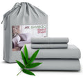 Cooling Sateen Rayon - 4 Piece Cooling Bed Sheets Set, Gray - Breathable Egyptian Cotton Flat & Fitted Sheets - Default Title