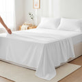 Breathable Luxury 100% Cotton Sheets For Queen Size Bed - Luxury 400 Thread Count Queen Sheet Set, 4 Piece Sateen Weave Queen White Cot... - Breathable Egyptian Cotton Flat & Fitted Sheets - Default Title