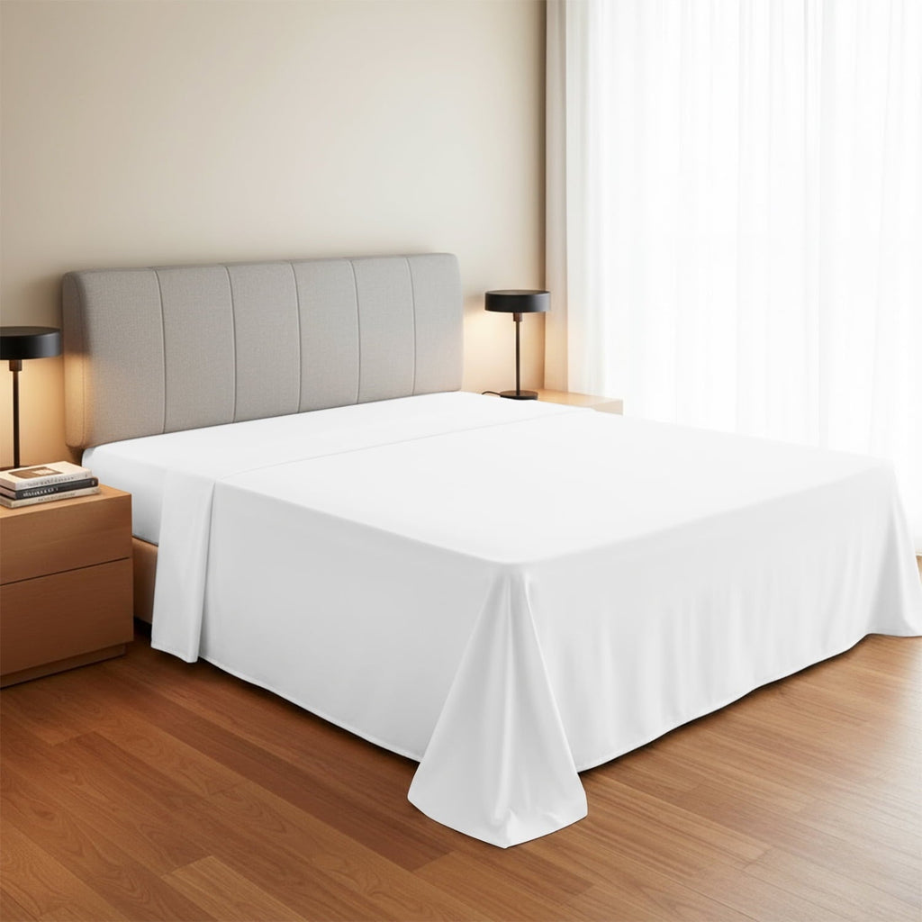 Ultra-Soft 100% Organic Cotton Percale Flat Sheet Twin Size - 1 PC Flat Sheet, White - Crisp, Cool and Strong Bed Linen, Top She... - Breathable Egyptian Cotton Flat & Fitted Sheets - Default Title