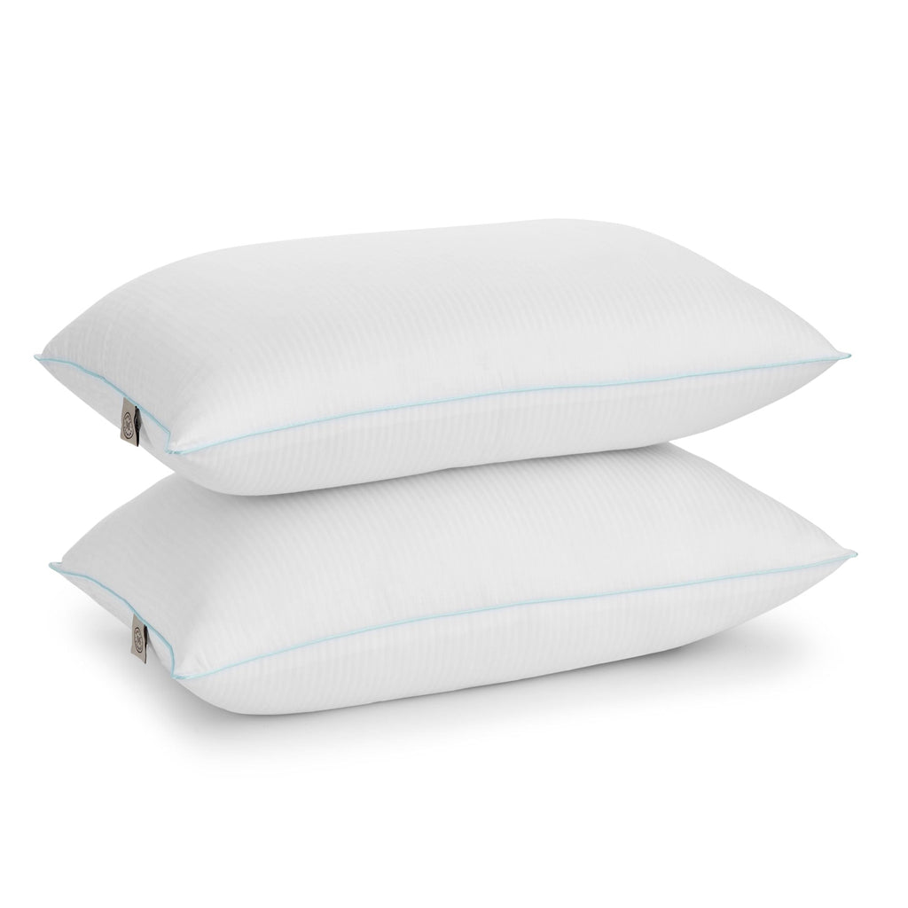 Fluffy Shredded Classic Stripe Bed Pillows Standard / Queen Size Set Of 2, Enhanced Loft Plush Pillow for All Sleep Positions, 20" x ... - Decorative Throw Pillow Cushion for Sofa & Bed - Default Title