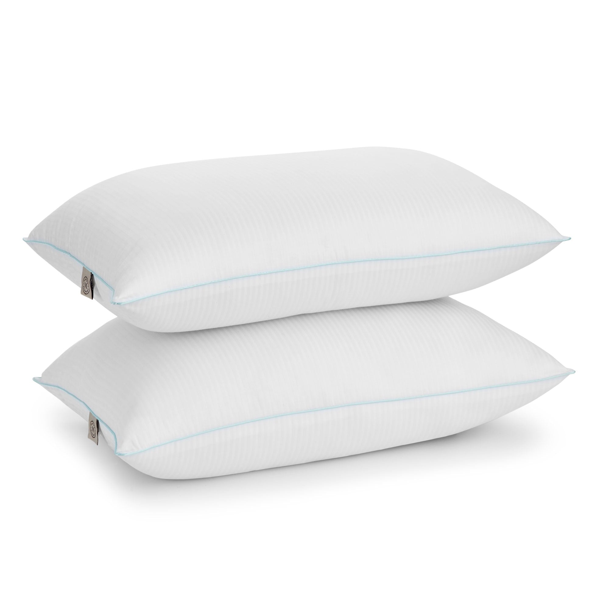 Fluffy Shredded Classic Stripe Bed Pillows Standard / Queen Size Set Of 2, Enhanced Loft Plush Pillow for All Sleep Positions, 20" x ... - Decorative Throw Pillow Cushion for Sofa & Bed - Default Title