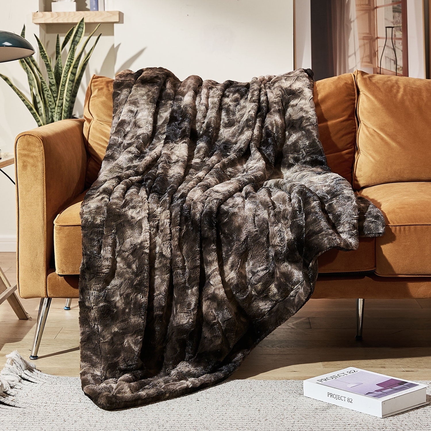 Super Soft Flannel Faux Rabbit Fur Throw Blanket- 50x60 inches, Soft Fluffy Cozy Warm Fuzzy Machine Washable, Durable Blanket for Couch ... - Super Soft Reversible Sherpa Flannel Blanket - Default Title
