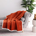 Reversible Sherpa Reversible Printed Velvet Plush and Hampshire Faux Shearling Soft Throw Blanket, Standard Size, Auburn Sun - Cozy Fleece Throw Blanket for Couch & Bed - Default Title