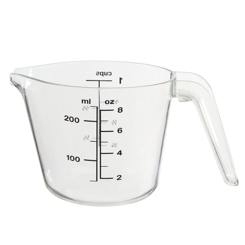 Ergonomic Manual 1 Cup Large Spout Plastic Measuring Cup, Clear - Premium Stainless Steel Garlic Presser & Peeler - Default Title