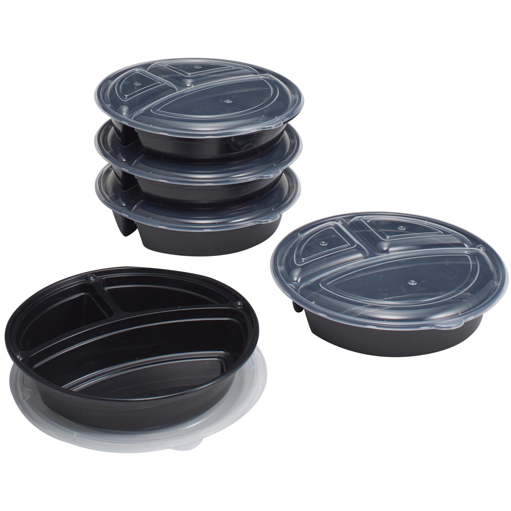 Whimsical Doughnut 5-Pack Round Meal Prep Containers with 3 Compartments and Lids, 1L, BPA-Free, Microwave & Dishwasher Safe, Made for F... - Fun Food Fidget Cookie Squishable Toy - Default Title