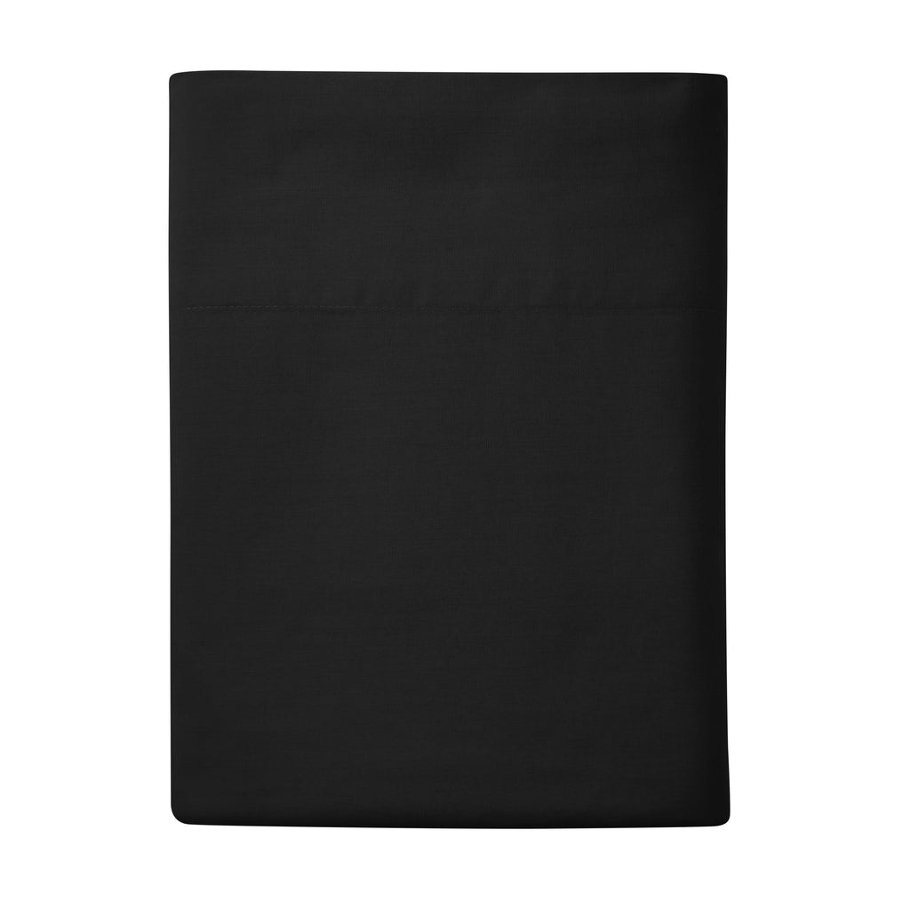 Ultra-Soft Easy Care Solid Rich-Black CVC Cotton Blend Fitted Sheet, Full - Premium Ultra-Soft Pillowcase Pair for Sleeping - Default Title