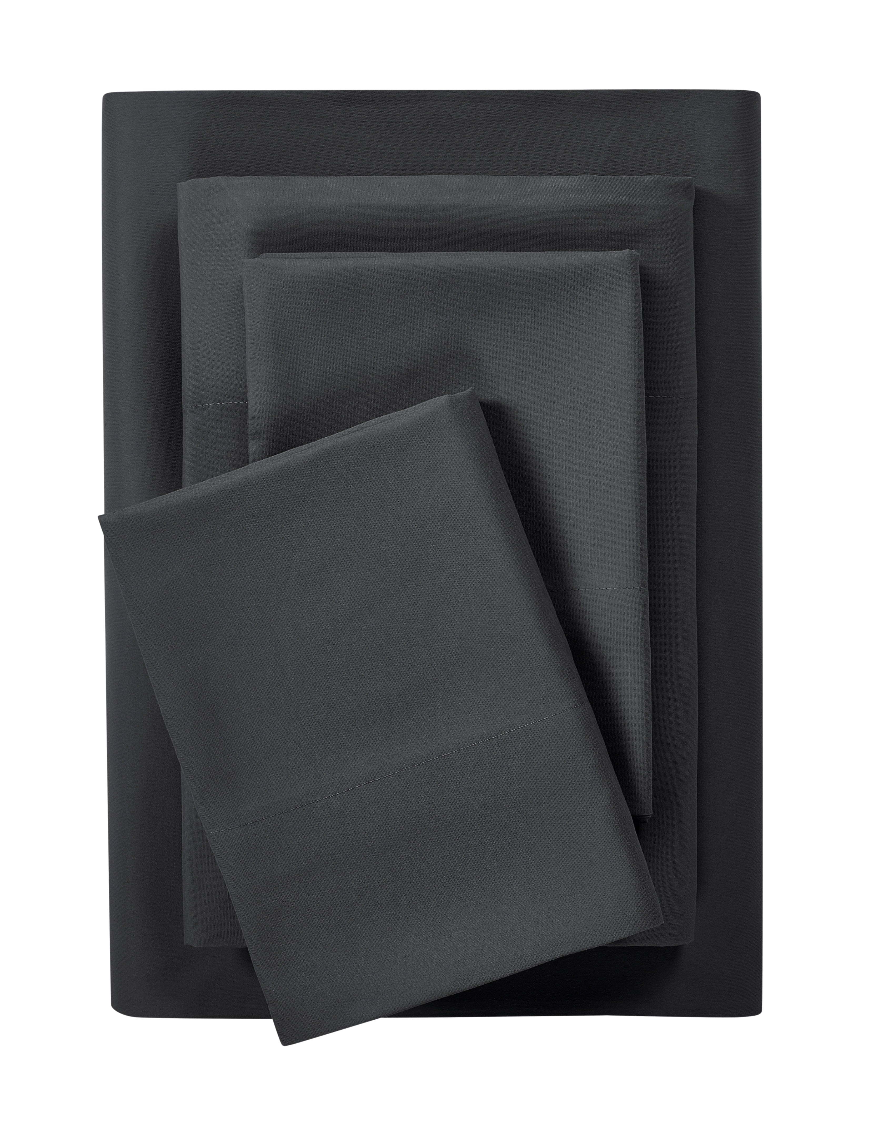 Breathable Luxury Microfiber Bed Sheet Set, Queen, Rich Black, 4 Piece - Breathable Egyptian Cotton Flat & Fitted Sheets - Default Title