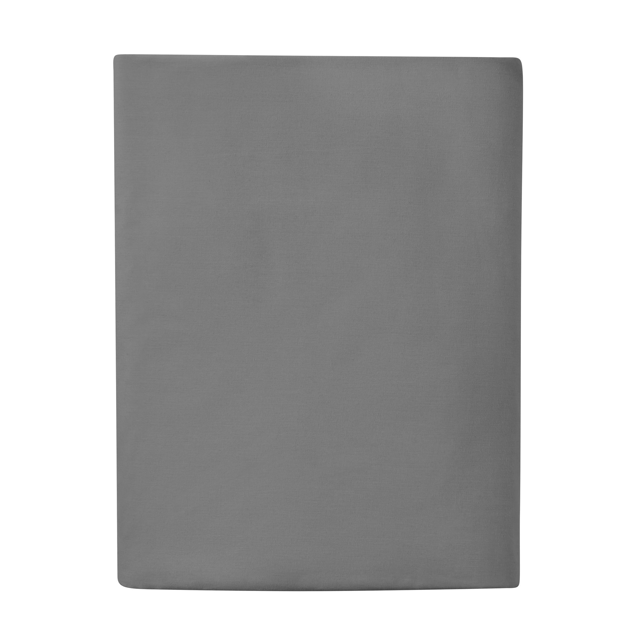 Wrinkle-Resistant Easy Care 300 Thread Count Solid Soothing-Gray CVC Cotton Blend Fitted Sheet, King (Adult) - Luxury Bed Sheet Set with Deep Pockets - Default Title